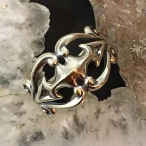 Carolyn Pollack Southwestern Style Sterling Decorated Arrows Ring For Women